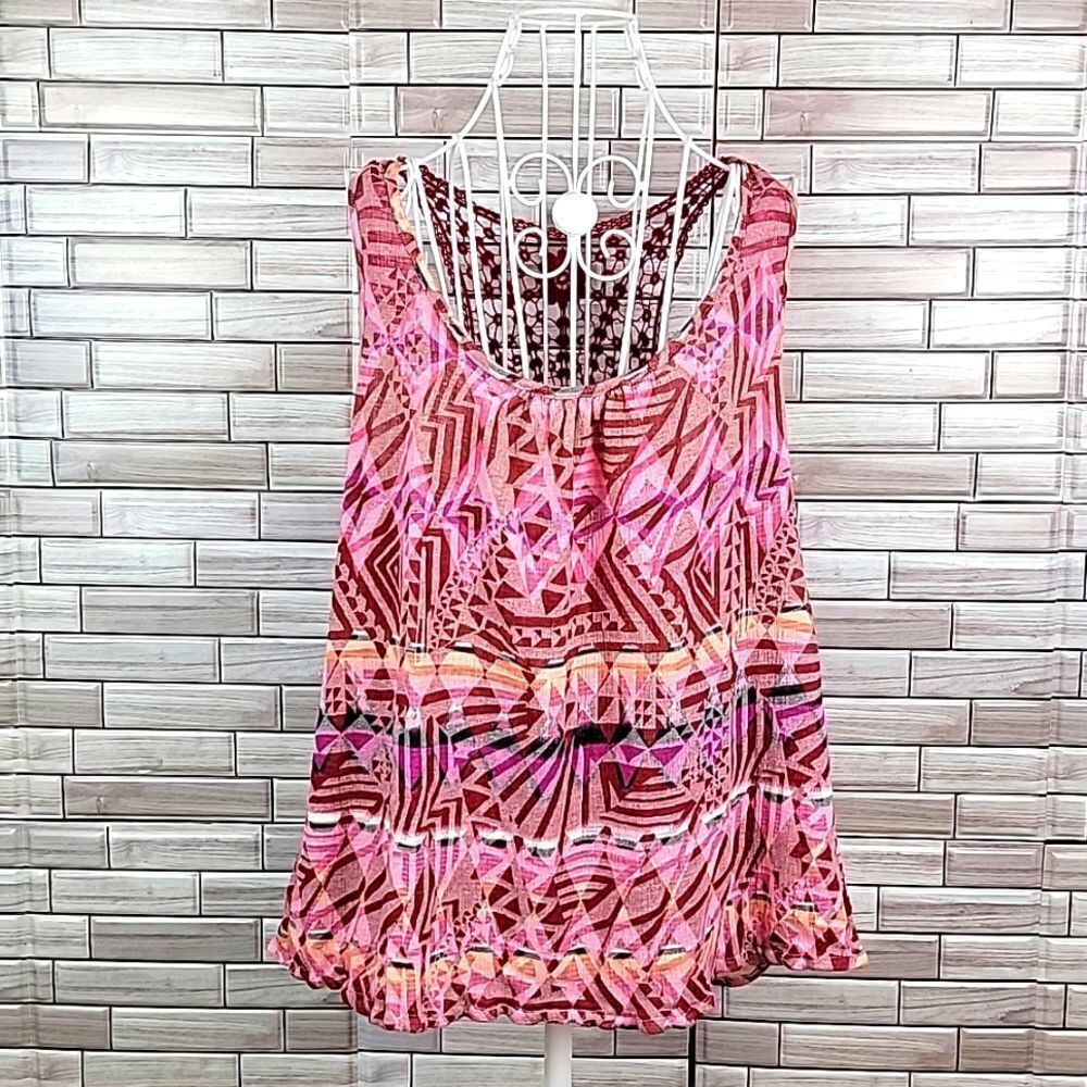 Vanity summer sleeveless pink blouse Size 2XL